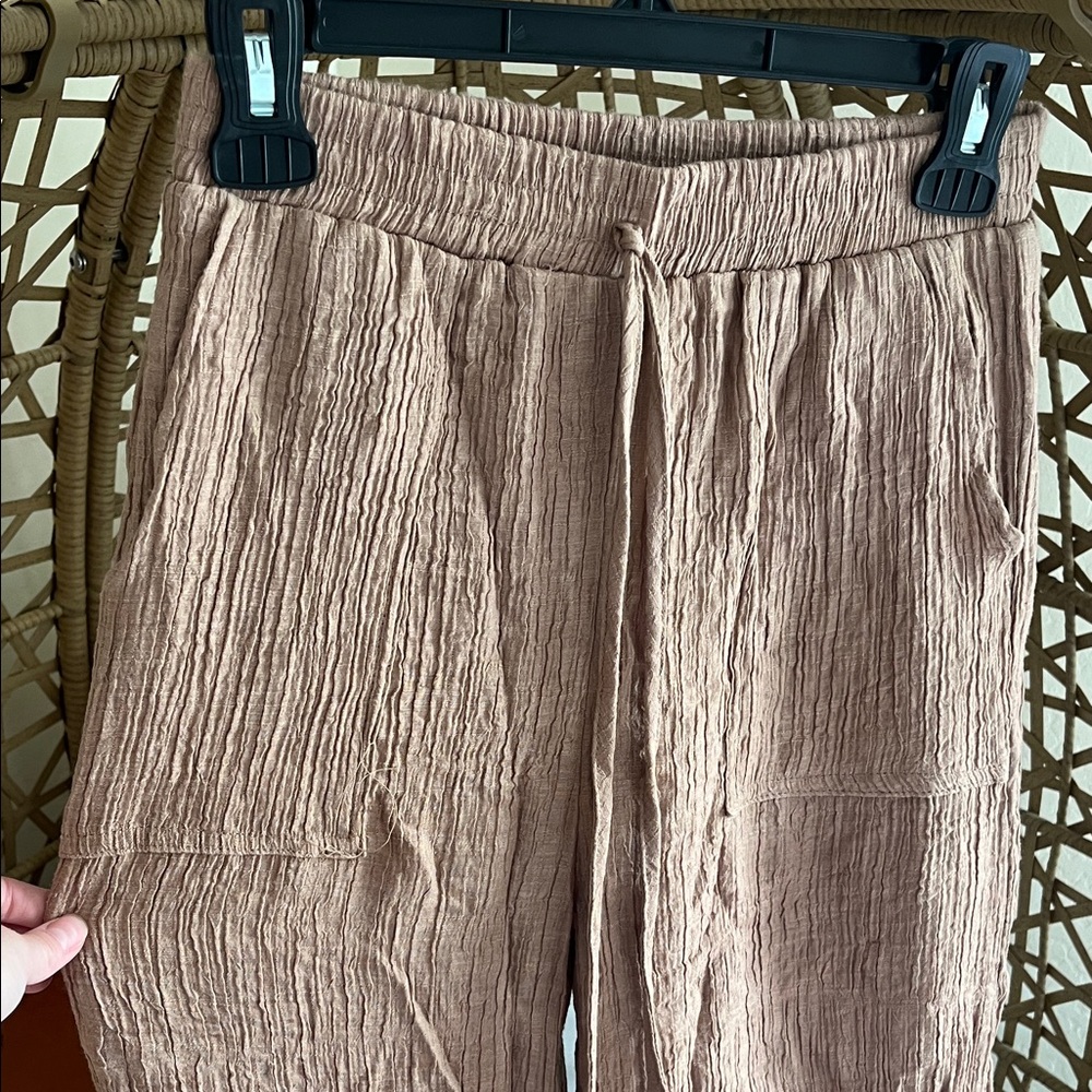 Lightweight Crinkle Drawstring Pants - image 3